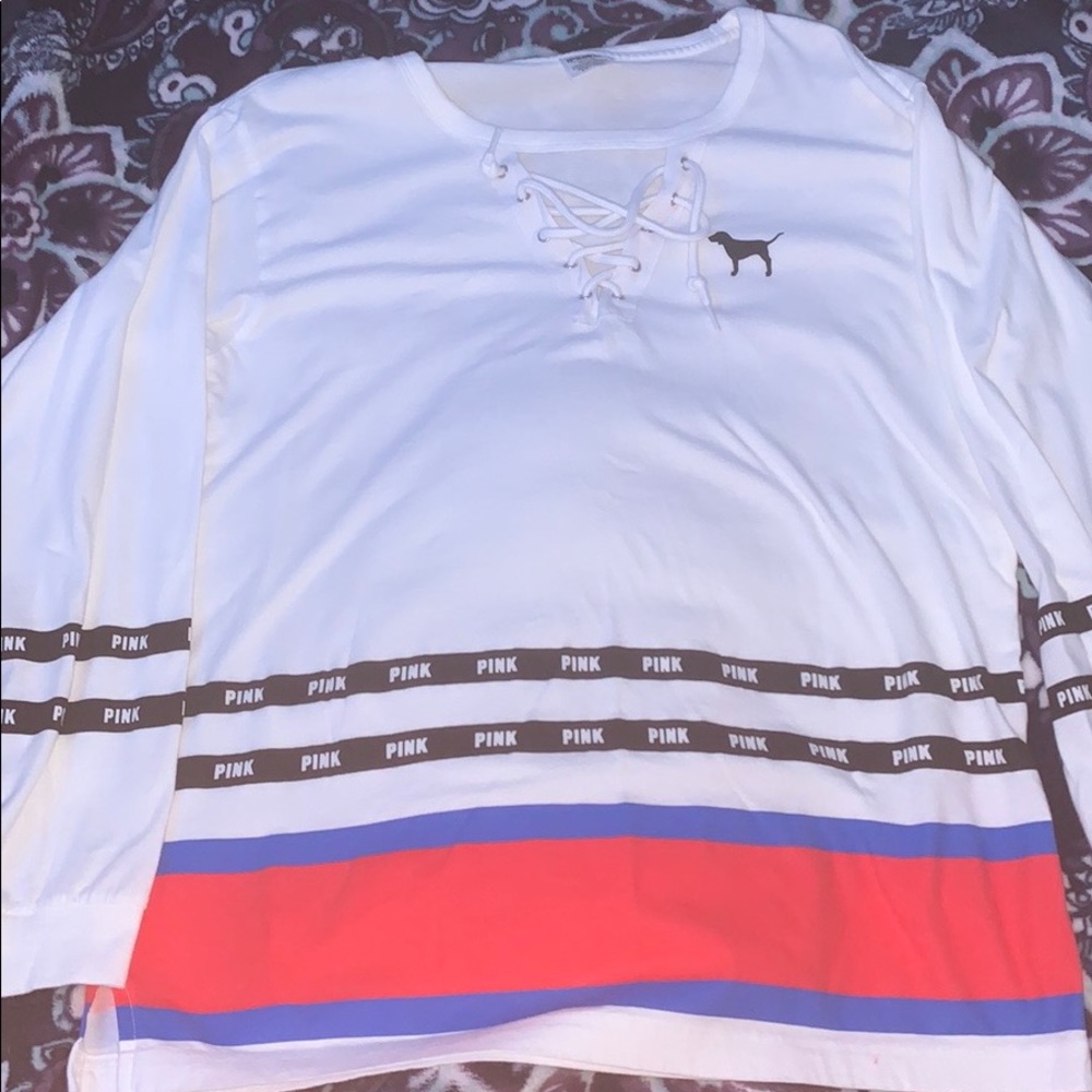 PINK Long Sleeve V-Neck